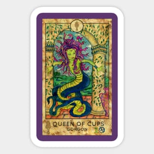 Queen Of Cups. Minor Arcana Tarot Card Design Sticker